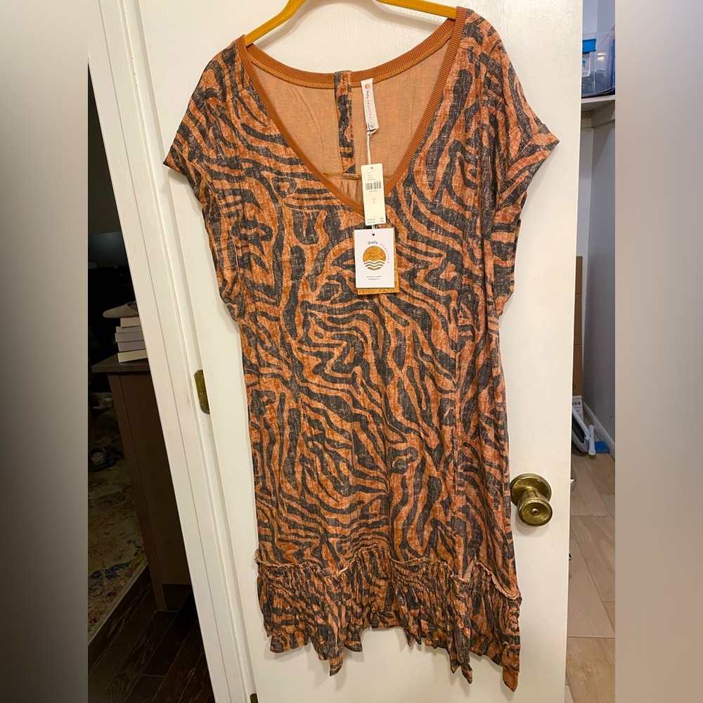 Daily Practice by Anthropologie Ruffled Mini Dress sz L NWT